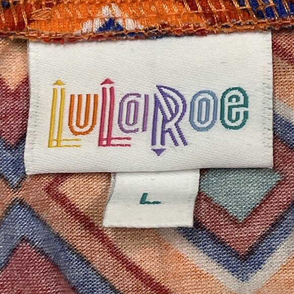 LuLaRoe Madison Skirt Womens L Pleated Pull On Elastic Waist Retro 70s Geometric - Picture 6 of 9